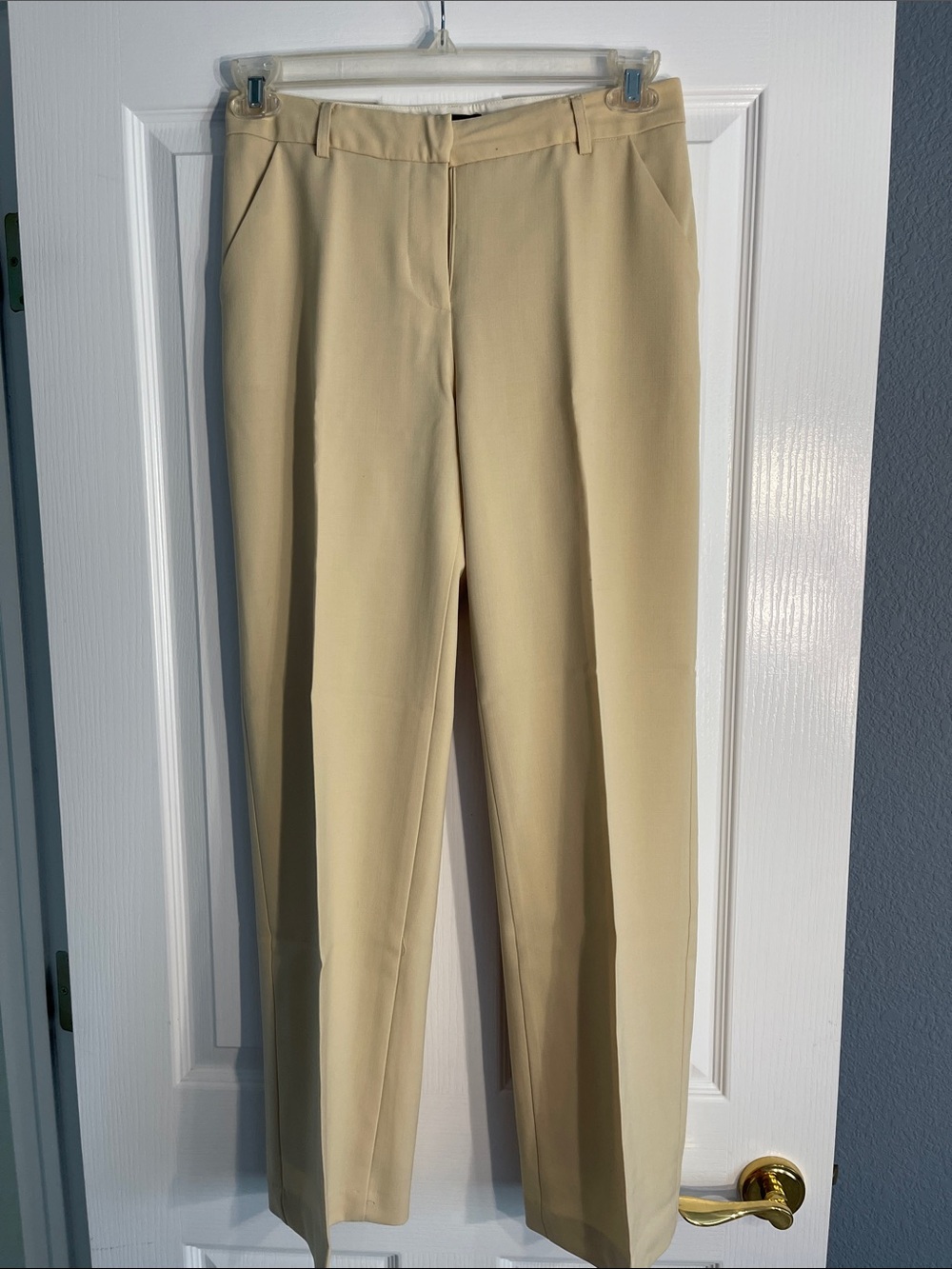 bebe Straight-Leg Dress Pants in Light Beige